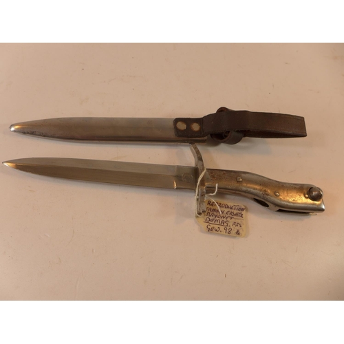 480 - A REPLICA GERMAN ERSATZ BAYONET AND SCABBARD