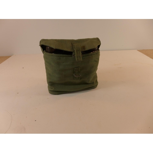 490 - A PAIR OF 1941 TAYLOR-HOBSON X 2 BINOCULARS AND WEBBING CASE, ANOTHER PAIR OF BINOCULARS AND A SPARE... 