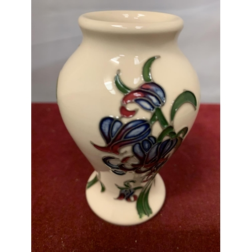 713 - A MOORCROFT BLUEBELL HARMONY VASE 4 INCHES HIGH