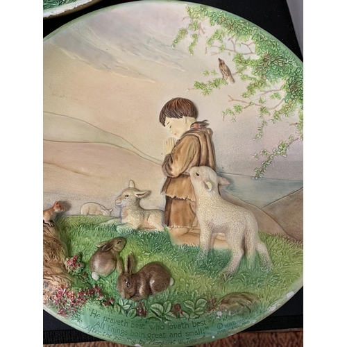 724 - A PAIR OF HANDPAINTED PLAQUES BY W H BOSSONS