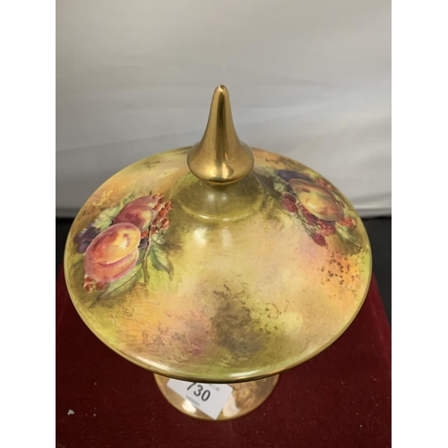 730 - A ROYAL WINTON LIDDED CUP WITH GOLD DETAIL H:23CM