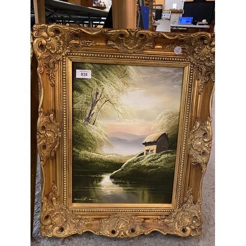 835 - TWO GILT FRAMED OIL ON CANVAS SIGNED