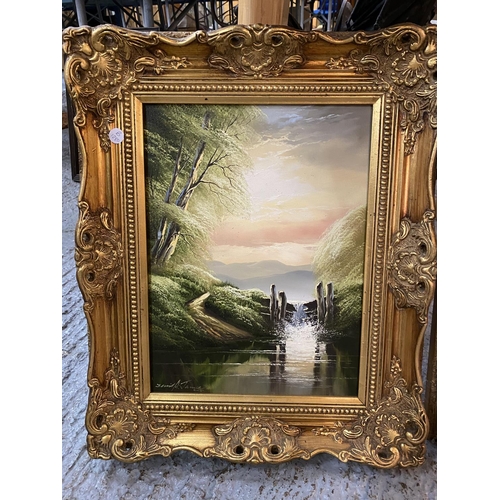 835 - TWO GILT FRAMED OIL ON CANVAS SIGNED