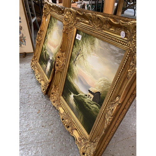 835 - TWO GILT FRAMED OIL ON CANVAS SIGNED