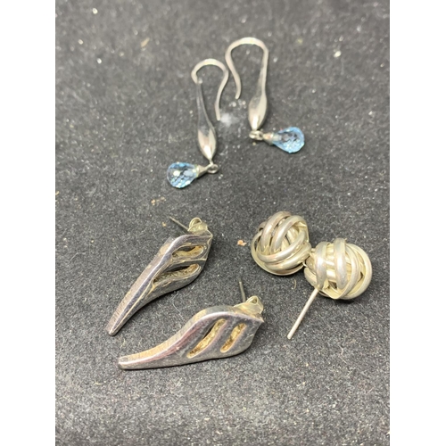 594 - SIX PAIRS OF SILVER EARRINGS