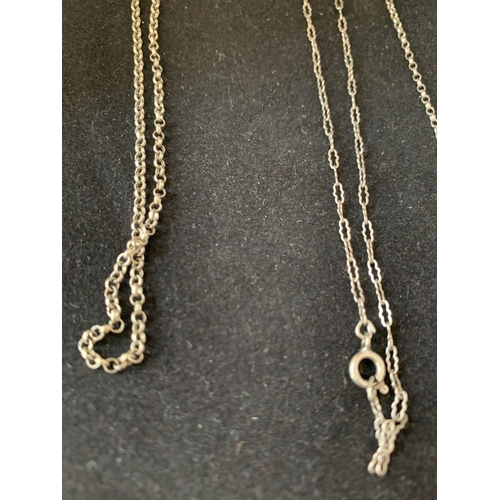 619 - FOUR SILVER NECKLACES