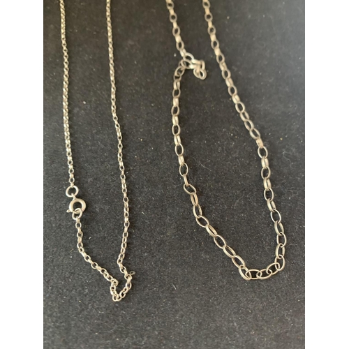 619 - FOUR SILVER NECKLACES