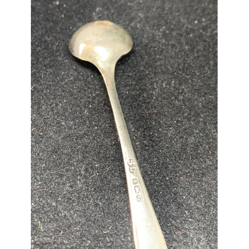 627 - THREE HALLMARKED SILVER ITEMS TO INCLUDE A BIRMINGHAM ASHTRAY AND MUSTARD SPOON GROSS WEIGHT 147.6 G... 