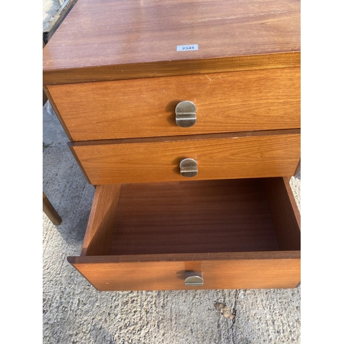 2345 - A STAG CHEST OF FIVE DRAWERS AND BEDSIDE CHESTS