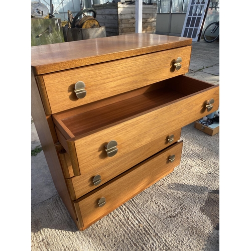 2345 - A STAG CHEST OF FIVE DRAWERS AND BEDSIDE CHESTS