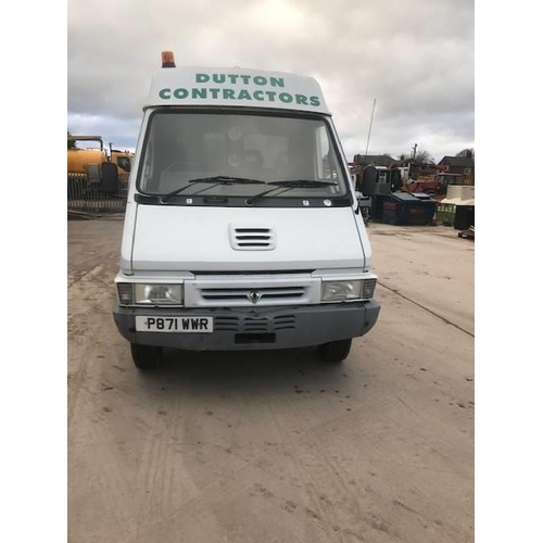 56 - 1997 RENAULT FN60 F7 VAN WITH OIL COLLECTION TANKS WITH ASSOCIATED PIPE WORK AND FRONT WORKSHOP. PAR... 