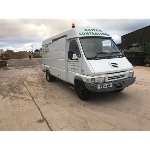 56 - 1997 RENAULT FN60 F7 VAN WITH OIL COLLECTION TANKS WITH ASSOCIATED PIPE WORK AND FRONT WORKSHOP. PAR... 