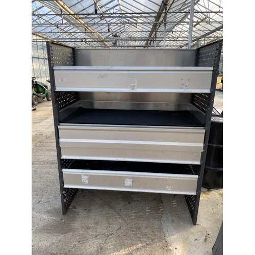 194 - A QUANTITY OF SHELVES WITH DROP DOWN FRONTS -  5'3