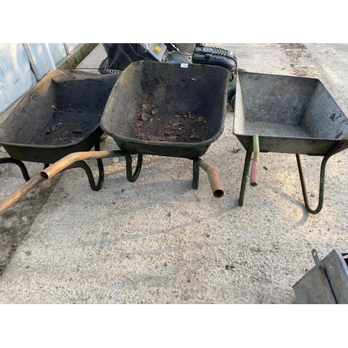 198 - THREE WHEELBARROWS - NO VAT