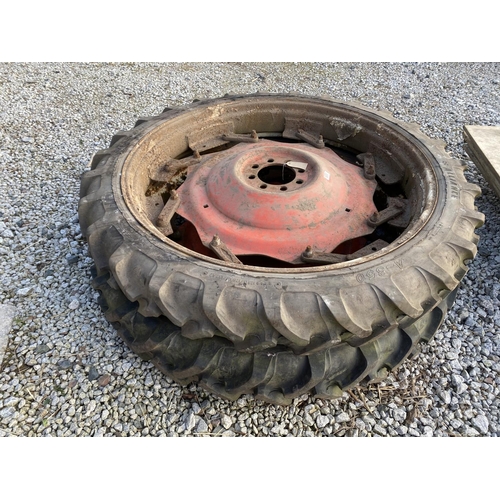 211 - A PAIR OF ROW CROP WHEELS WITH DAVID BROWN CENTRES  - NO VAT