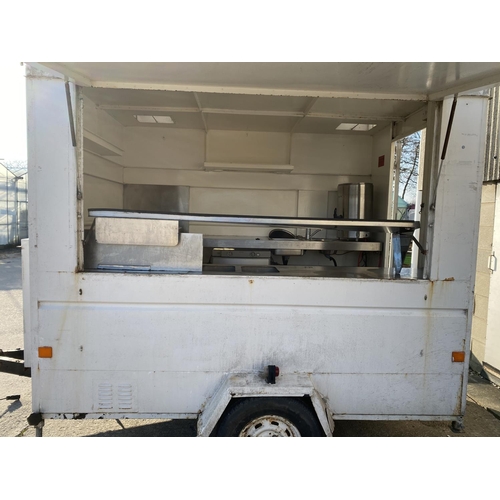 53 - A CATERING TRAILER WITH LIFT UP SIDE. 8'3