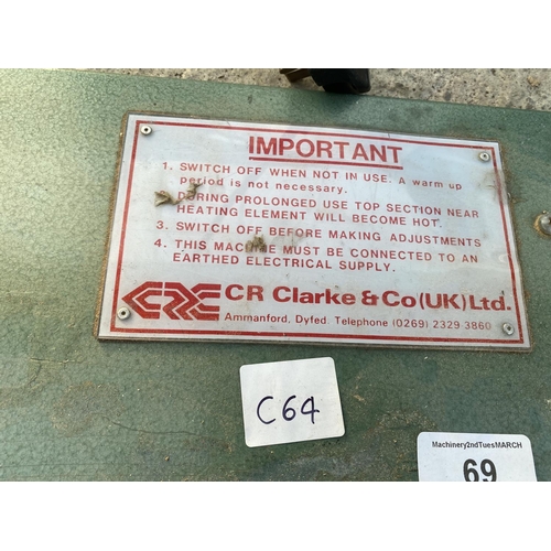 69 - A CLARKE & CO STRIP HEATER 1000 MK III TOGETHER WITH A SAMSON GUILLOTINE MODEL NO. 3R/S  - NO VAT