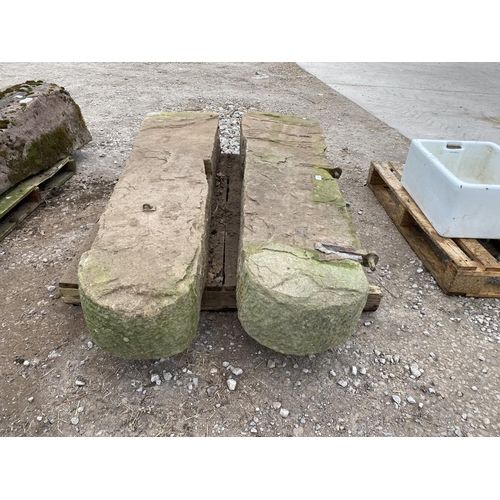 362 - TWO STONE GATE POSTS 6' LONG + VAT