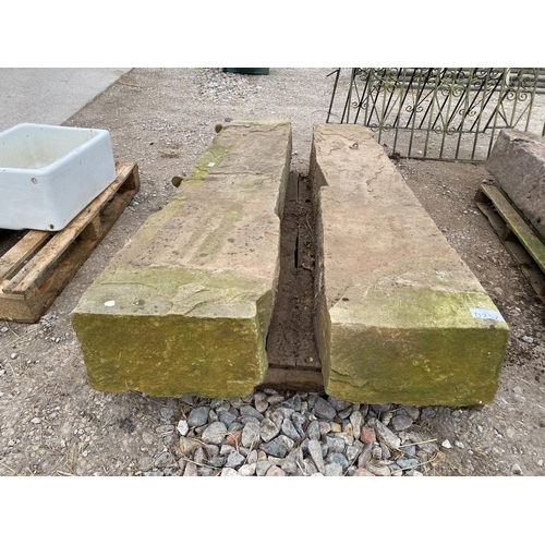 362 - TWO STONE GATE POSTS 6' LONG + VAT