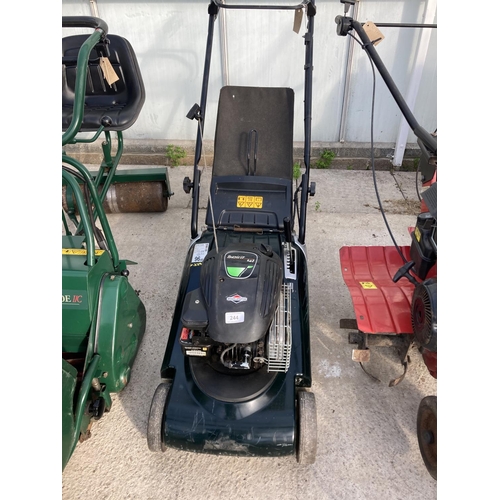 244 - A HAYTER SPIRIT 41 S/P ROLLER LAWN MOWER + GRASS BAG. IN GOOD WORKING ORDER NO WARRANTY  - NO VAT