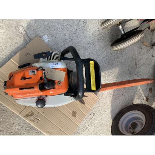 245 - A STHIL 08 S H.D. CHAIN SAW  IN GOOD WORKING ORDER NO WARRANTY  - NO VAT