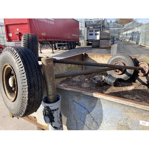 260 - TWO AXLES WITH WHEELS AND TYRES 165/90 R9  - NO VAT