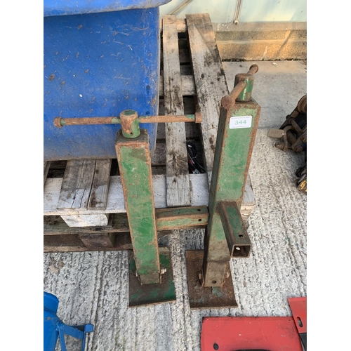 344 - TWO FRASER TRAILER JACKS  + VAT