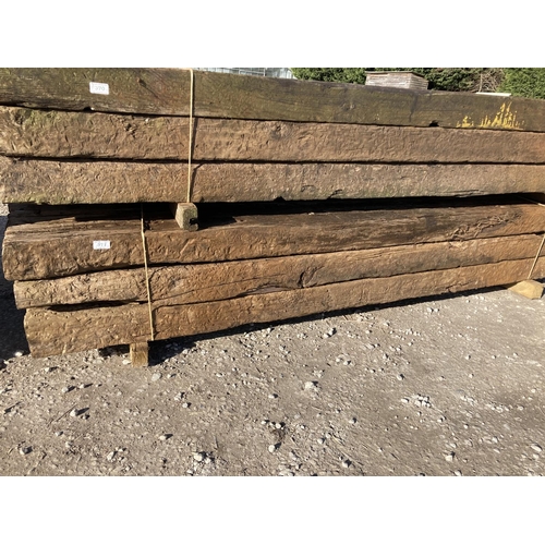 371 - TWELVE RAILWAY SLEEPERS 8FT 6 INCHES - NO VAT