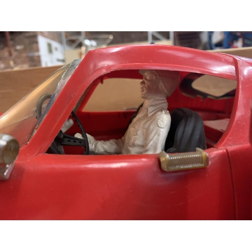 351 - A VINTAGE TOPPER TOYS JOHNNY SPEED E-TYPE JAGUAR MODEL CAR TO INCLUDE THE ORIGINAL DRIVER AND BOX AN... 