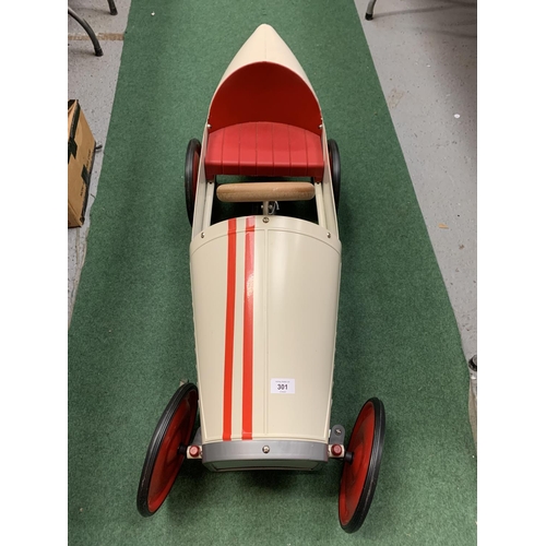 301 - A CHILDS BAGHERA PEDAL CAR - L:108CM H:54CM (TO TOP OF STEERING WHEEL)