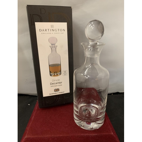 23 - A DARTINGTON CRYSTAL DIMPLE DECANTER H: APPROX 30CM