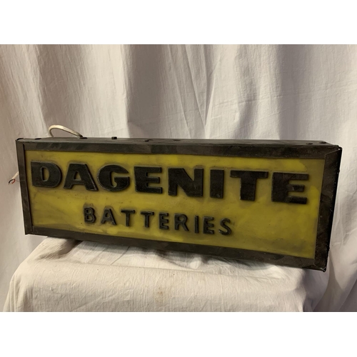 44 - AN ILLUMINATED 'DAGENITE BATTERIES' SIGN