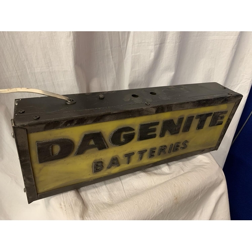 44 - AN ILLUMINATED 'DAGENITE BATTERIES' SIGN