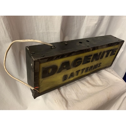 44 - AN ILLUMINATED 'DAGENITE BATTERIES' SIGN