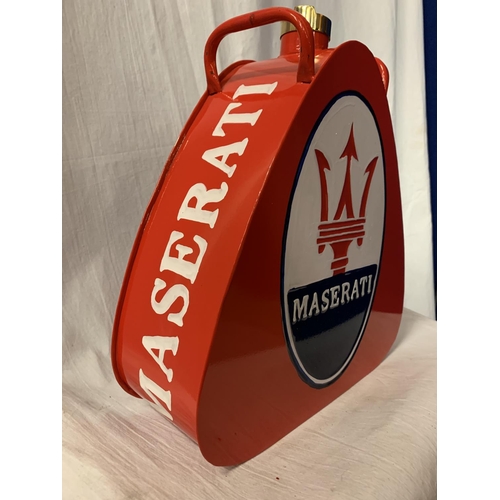 45 - A RED MASERATI FUEL CAN WITH BRASS LID