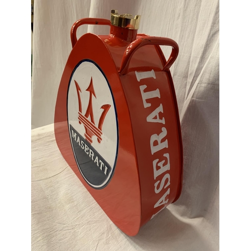 45 - A RED MASERATI FUEL CAN WITH BRASS LID