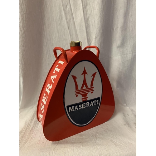 45 - A RED MASERATI FUEL CAN WITH BRASS LID