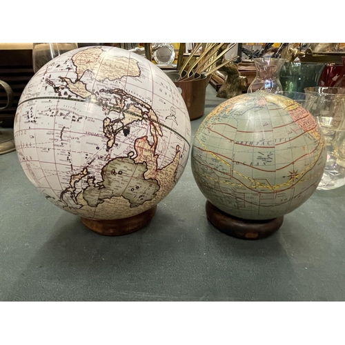 120 - A SMALL TERRESTIAL GLOBE AND A FURTHER  CELESTIAL GLOBE