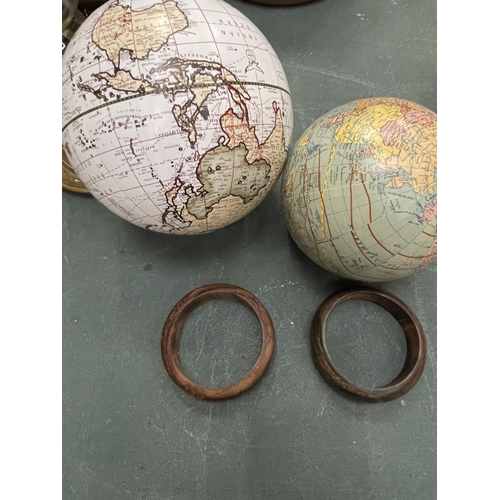 120 - A SMALL TERRESTIAL GLOBE AND A FURTHER  CELESTIAL GLOBE