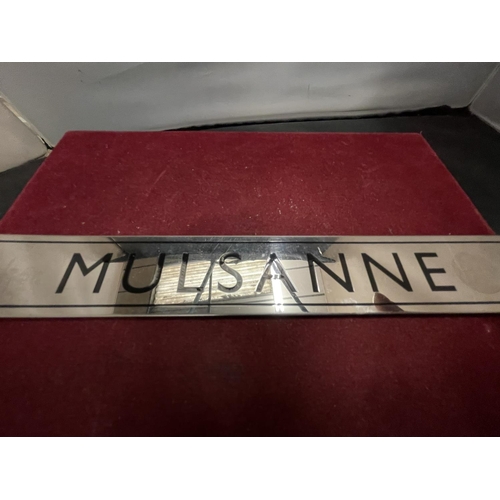 145 - A WHITE METAL 'MULSANNE' BENTLEY SIGN