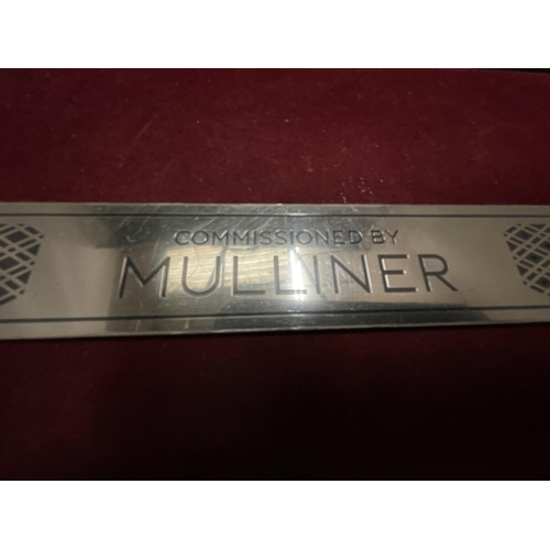 146 - A WHITE METAL 'MULLINER' BENTLEY SIGN