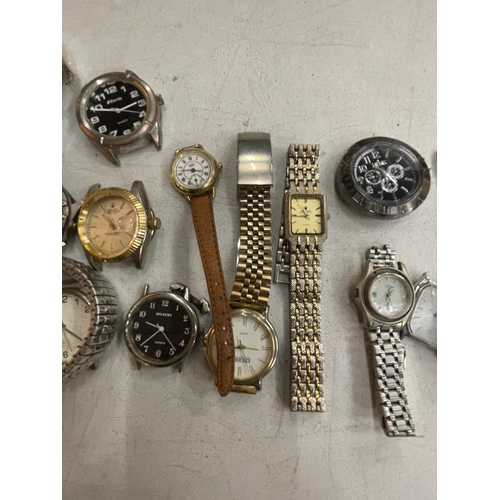 157 - A QUANTITY OF WATCHES SOME REQUIRING STRAPS