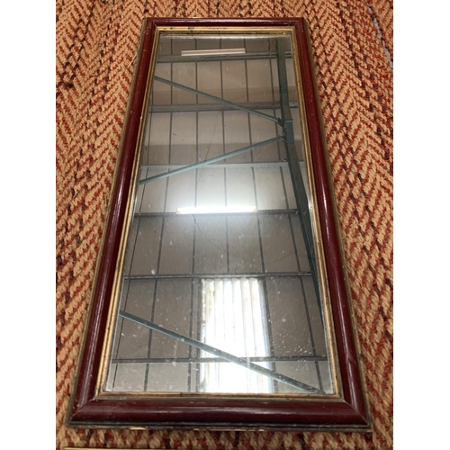 196 - TWO OBLONG FRAMED WALL MIRRORS