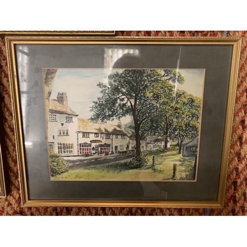 198 - SEVEN VARIOUS FRAMED PICTURES TO INCLUDE A GILT FRAMED OIL ON BOARD