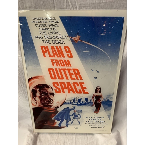 241 - A FILM POSTER 'PLAN 9 FROM OUTER SPACE' ON SOLID PERSPEX