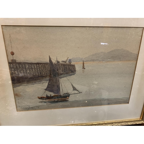 299 - A GILT FRAMED WATERCOLOUR SIGNED F WATSON SUNDERLAND 1907