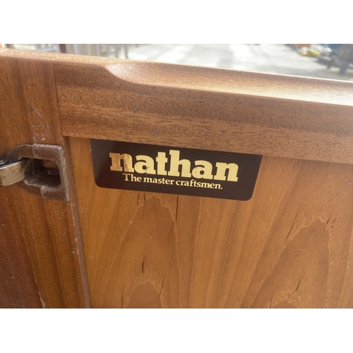 2580 - A NATHAN RETRO TEAK FOUR DOOR BASE UNIT