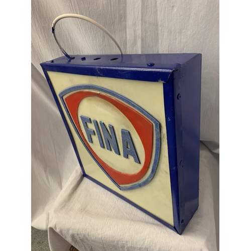 61 - AN ILLUMINATED 'FINA' SIGN