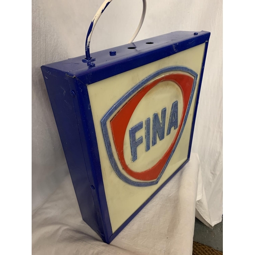 61 - AN ILLUMINATED 'FINA' SIGN