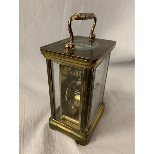71 - A VINTAGE HENLEY FIVE GLASS BRASS CARRIAGE CLOCK